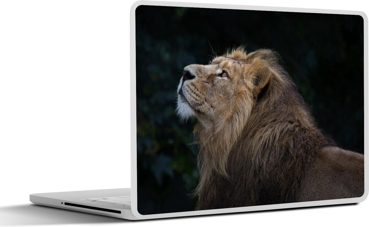 Laptop sticker - 14 inch - Leeuw - Zwart - Jungle - 32x5x23x5cm - Laptopstickers - Laptop skin - Cover