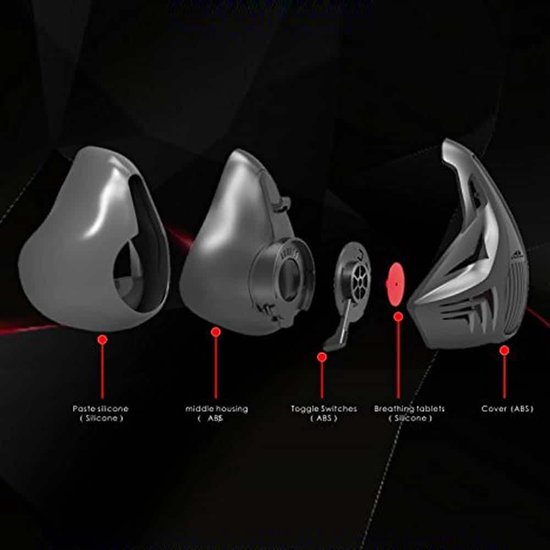 FDBRO Sportmasker - Hardloopmasker - Lovnix Zuurstofmasker - Zwart