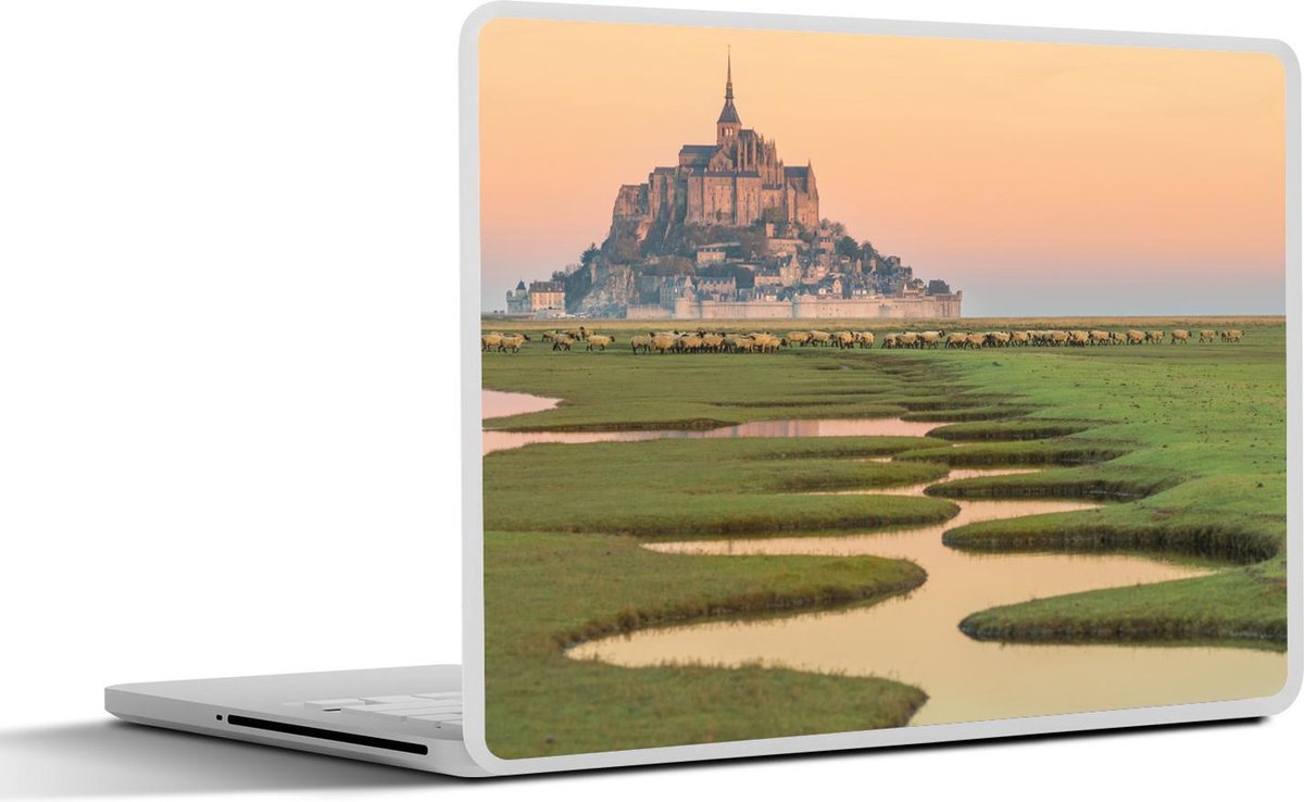 Afbeelding van product SleevesAndCases  Laptop sticker - 17.3 inch - Kasteel - Water - Frankrijk