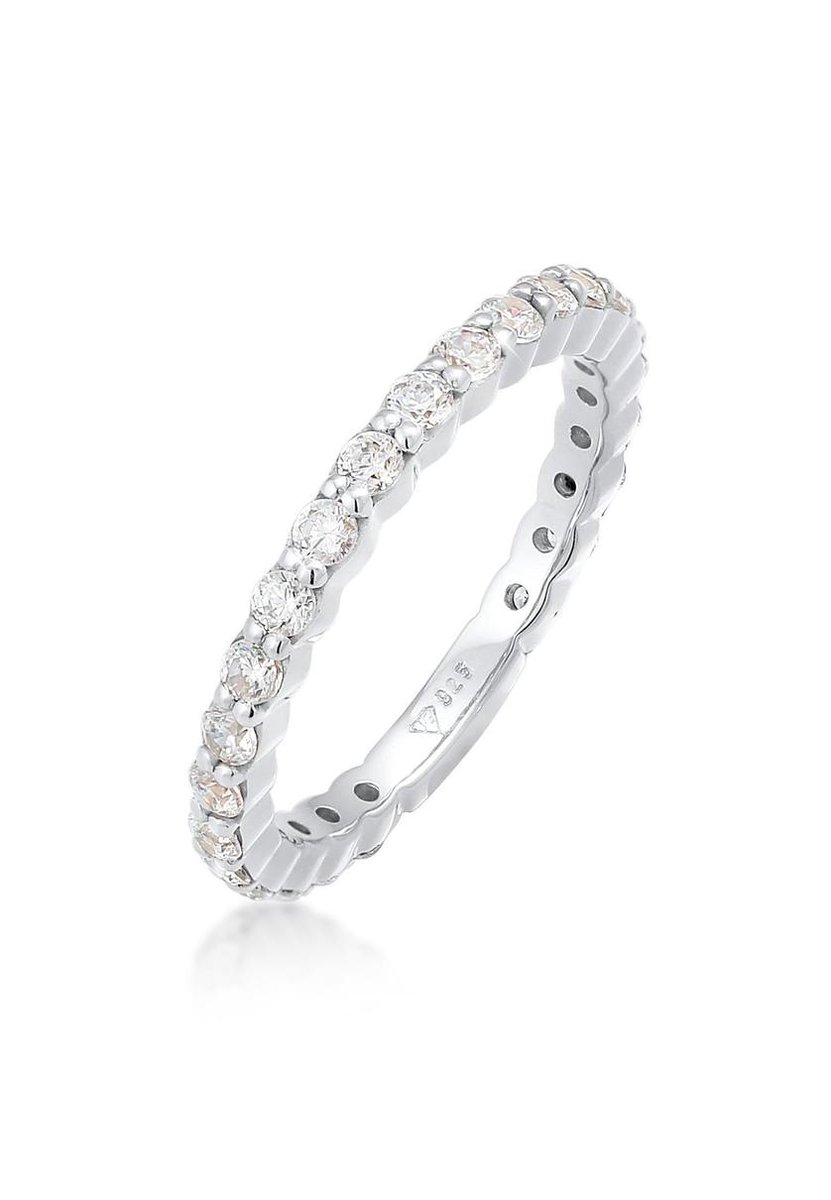 Elli - Ring - Dames Band Memoire Fonkelend met Zirkonia Kristallen in 925 Sterling Zilver - Dames