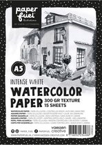 Paperfuel Aqualpapier - Texture - 300g - A5 - Wit - 15stuks