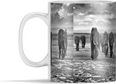 Mok - Olifant - Zwart - Wit - Savanne - 350 ml - Beker
