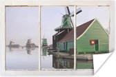 Poster Doorkijk - Water - Molen - 180x120 cm XXL