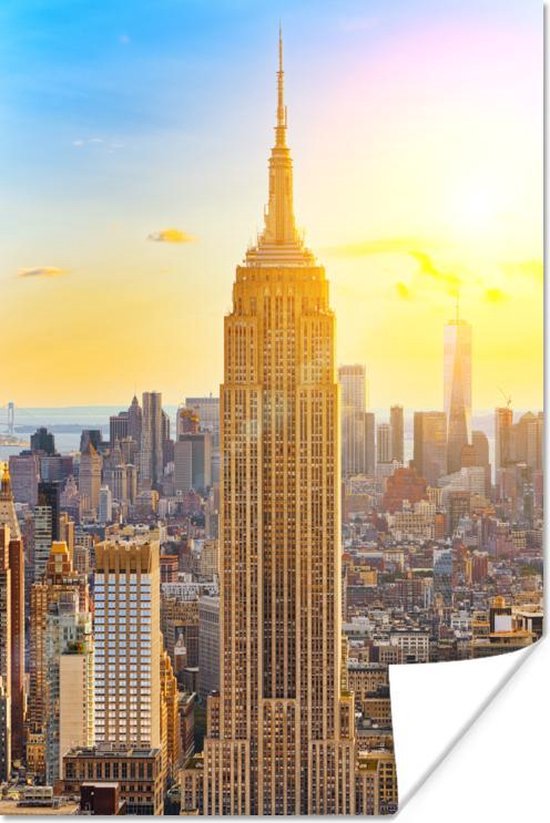 Poster New York - Zon - Empire State Building - 20x30 cm