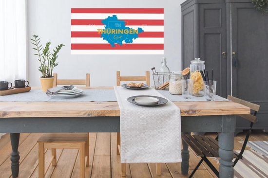 Poster Carte - Thuringe - Allemagne - 120x60 cm - Plan de la ville