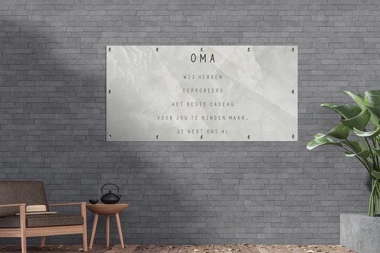 Affiche de clôture Grand-mère - Grand-mère tu nous as déjà - Proverbes - Citations - 200x100 cm - Toile de jardin