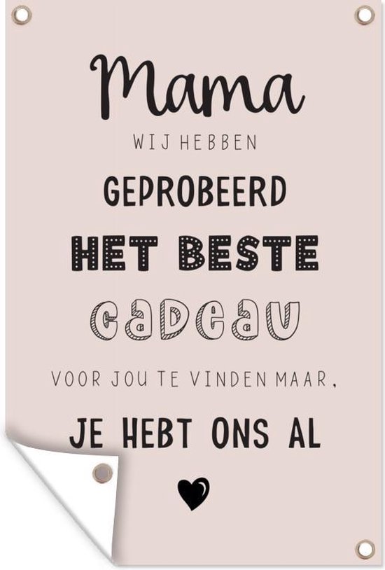 Affiche jardin - Toile jardin - Posters de jardin extérieur - Maman tu nous as déjà - Citations - Dictons - Maman - 80x120 cm - Jardin