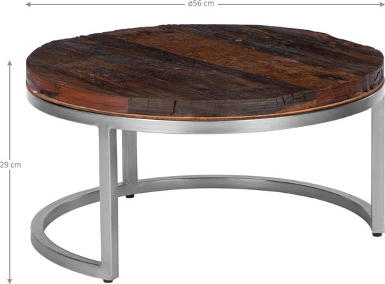 WOMO-DESIGN ensemble de 2 tables basses naturel, Ø 70x35 / 56x29 cm, bois d'acacia