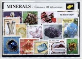 Mineralen – Luxe postzegel pakket (A6 formaat) : collectie van 100 verschillende postzegels van mineralen – kan als ansichtkaart in een A6 envelop - authentiek cadeau - kado - gesc