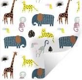 Muurstickers - Sticker Folie - Jungle - Dieren - Aap - 100x100 cm - Plakfolie - Muurstickers Kinderkamer - Zelfklevend Behang XXL - Zelfklevend behangpapier - Stickerfolie
