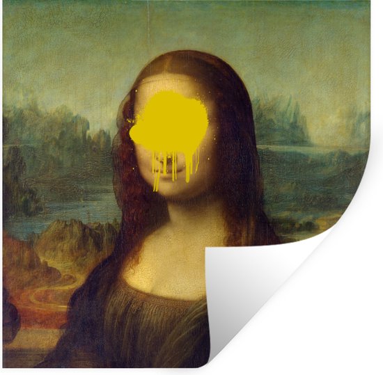 Muurstickers - Sticker Folie - Mona Lisa - Leonardo da Vinci - Kunst - 100x100 cm - Plakfolie - Muurstickers Kinderkamer - Zelfklevend Behang XXL - Zelfklevend behangpapier - Stickerfolie