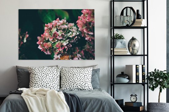 Toile Peinture Roses - Plante - Wit - 140x90 cm - Décoration murale