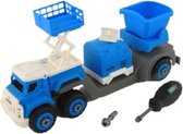 vrachtwagen Police Assemble junior 27 cm blauw 2-delig