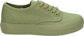 Hobb's dames sneaker - Kaki - Maat 38