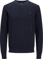 Jack & Jones Trui Jprbluray Cashmere Knit V Neck 12195588 Peacoat/melange Mannen Maat - S