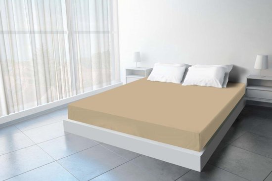 Hotel Home Collection - Hoeslaken Housse Matras Jersey - 140x200+30 cm - Sable