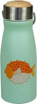 drinkbeker Puff Fish 300 ml RVS groen/zilver