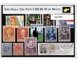 De oude en nieuwe kerk van Delft - Typisch Nederlands postzegel pakket & souvenir. Collectie met verschillende postzegels van De oude en nieuwe kerk van Delft – kan als ansichtkaart in een A6 envelop - authentiek cadeau - kado - kaart - kerken