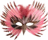 Carnival Toys Masker Precious Feathers Dames Roze One-size