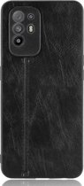 Mobigear Hoesje geschikt voor OPPO A94 5G Telefoonhoesje | Mobigear Stitch Backcover | A94 5G Case | Back Cover - Zwart