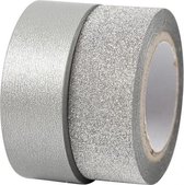 tape zilver/glitter 2 stuks