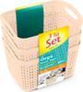 SET 3 MANDEN RECTANGULAR CREAM C / ASA 1.5L 7HOUSE
