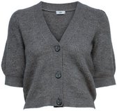 Jacqueline de Yong Vest Jdydrea S/s Short Cardigan Knt 15238249 Dark Grey Melange Dames Maat - L