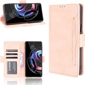 Voor Motorola Moto Edge 20 Pro/Edge S Pro Skin Feel Kalf Patroon Horizontale Flip Leather Case met Houder & Kaartsleuven & Fotolijst (Roze)