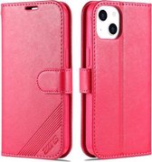 AZNS Schapenvacht Textuur Horizontale Flip Leren Hoes Met Houder & Kaartsleuven & Portemonnee Voor iPhone 13 mini (Rood)