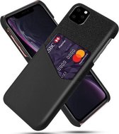 Doektextuur PC + PU-lederen achterkant Schokbestendig hoesje met kaartsleuf voor iPhone 11 Pro Max (zwart)