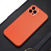 Nauwkeurige gat gevlochten nylon warmteafvoer PC + TPU beschermhoes voor iPhone 11 Pro Max (oranje)