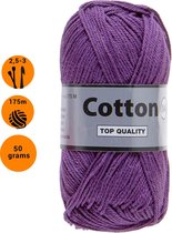 Lammy yarns Cotton eight 8/4 dun katoen garen - paars (064) - pendikte 2,5 a 3mm - 1 bol van 50 gram