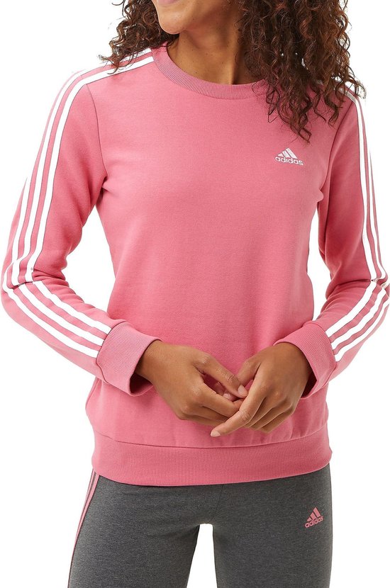Adidas 3-Stripes Fleece Sweater Roze Dames - Maat L | bol