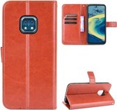 Voor Nokia XR20 Crazy Horse Textuur Horizontale Flip Lederen Case met Houder & Kaartsleuven & Lanyard (Bruin)