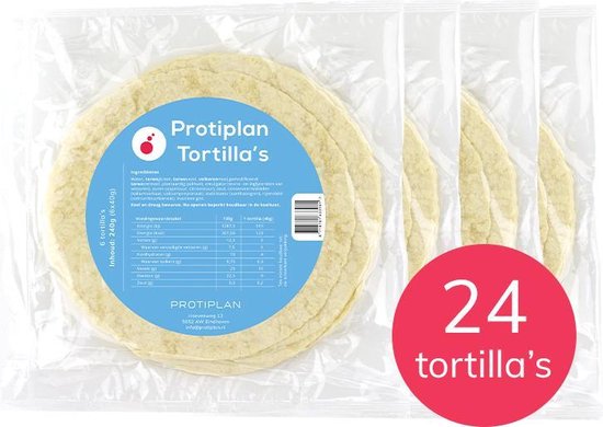 Protiplan | 24 Tortilla Wraps | Atkins Recept | Voordeelpakket | 24 x 40 gram