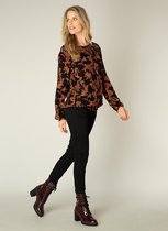 YEST Oemnia Blouse - Velvet Wine/Multicol - maat 38