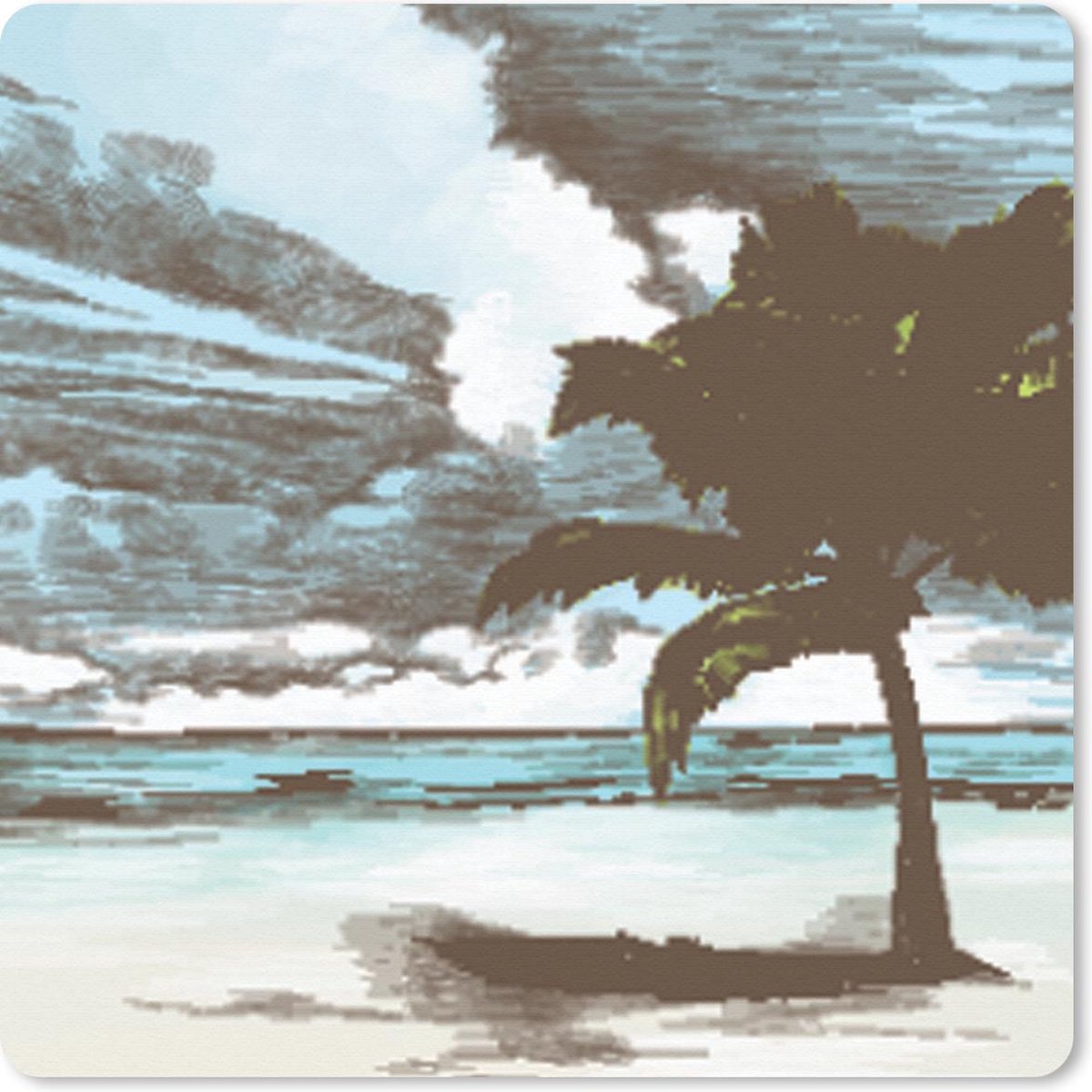 Muismat 20x20 cm - Mousepad Strand - Palmboom - Zee - Muismatten