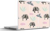 Laptop sticker - 10.1 inch - Zebra - Boom - Pastel - 25x18cm - Laptopstickers - Laptop skin - Cover