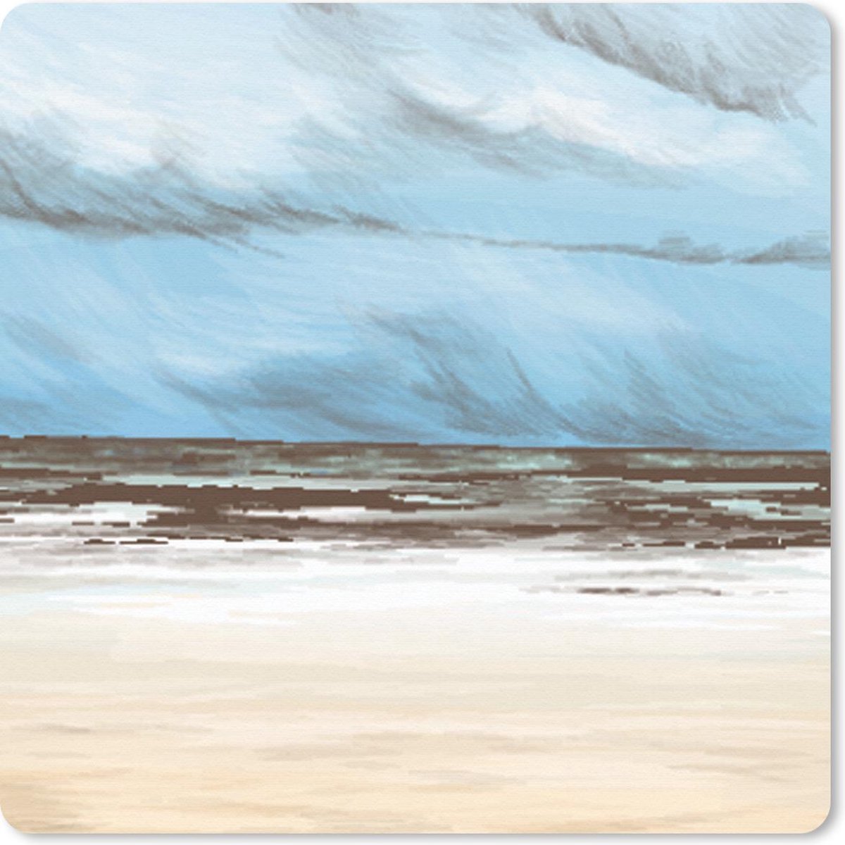 Muismat 20x20 cm - Mousepad Zee - Strand - Lucht - Muismatten