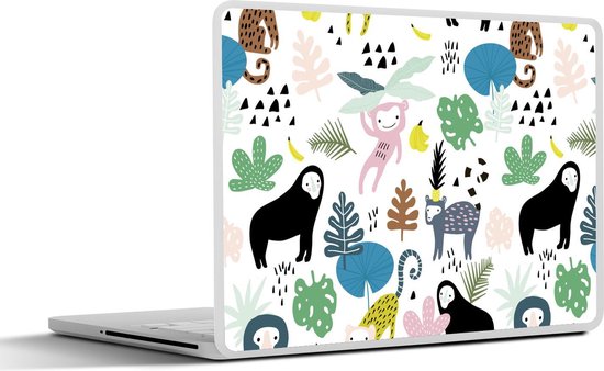 Sticker ordinateur portable - 15,6 pouces - Animaux - Plantes - Jungle
