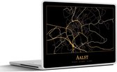 Laptop sticker - 11.6 inch - Kaart - Aalst - Zwart - Goud - 30x21cm - Laptopstickers - Laptop skin - Cover