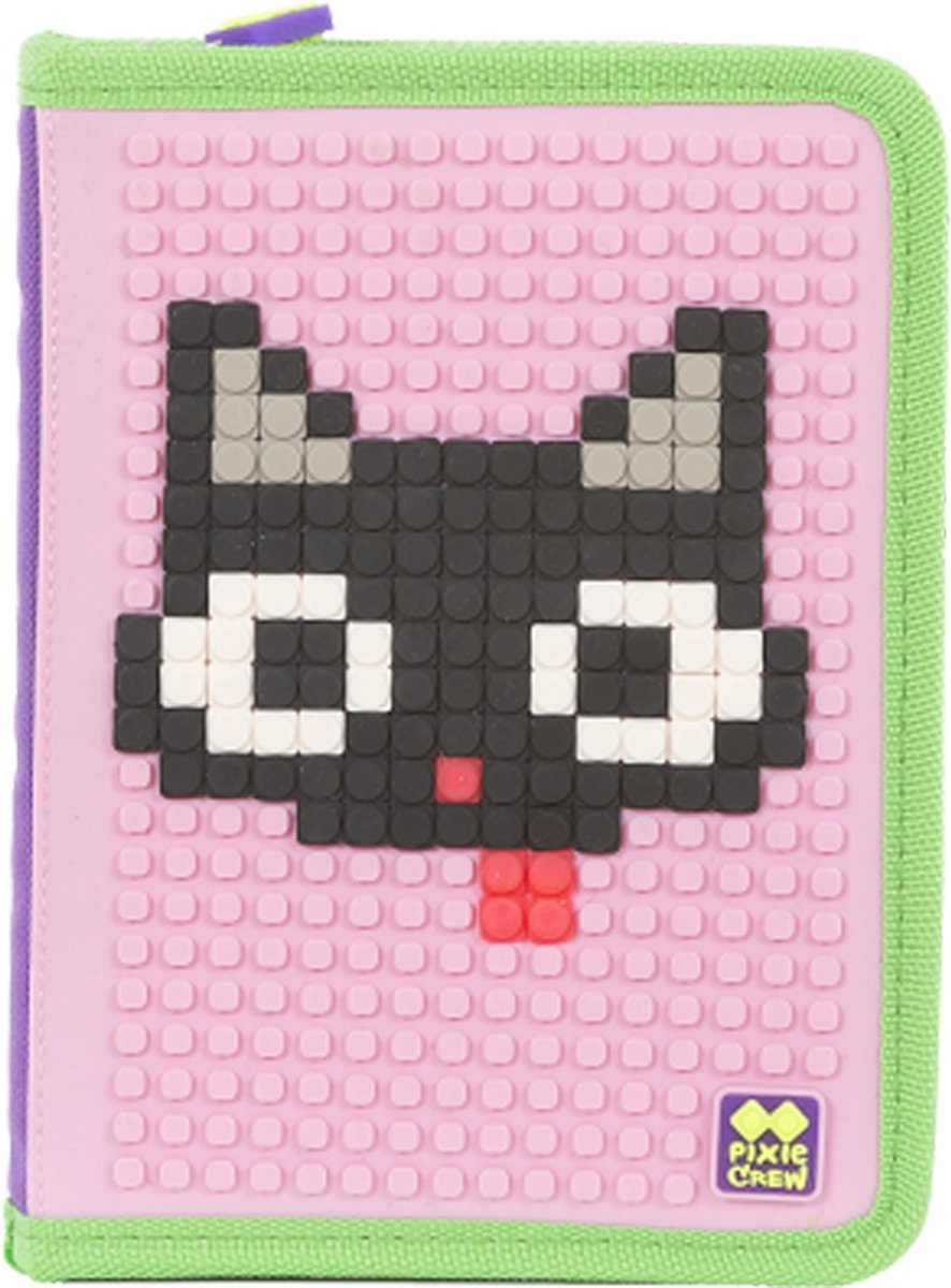 Pixie Crew Etui Met Siliconen Zijkant En Pixels 19 Cm Roze/paars