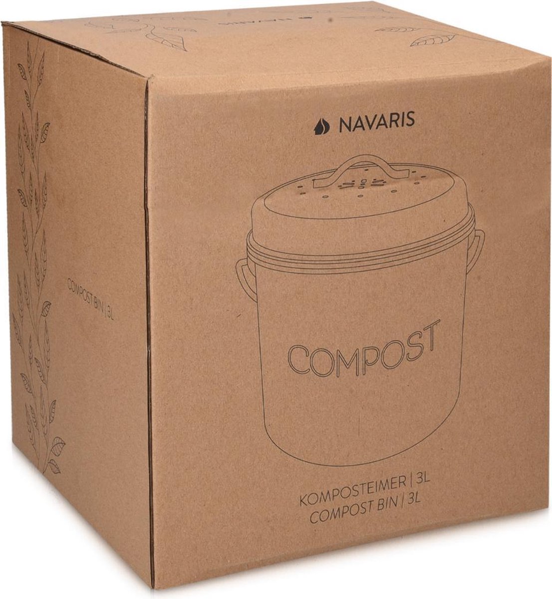 Bac à compost en métal Navaris 3L - Poubelle avec filtre 3x contre les  mauvaises
