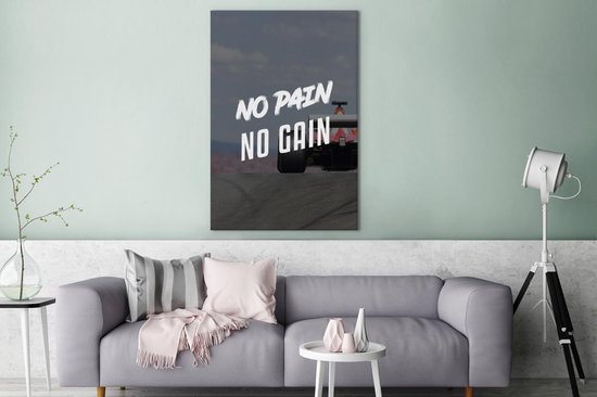 Peinture sur toile ' No pain, no gain' - Proverbes - Citations - 90x140 cm - Décoration murale