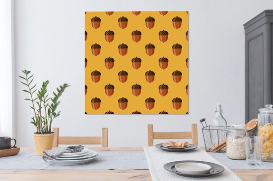 Motifs de peinture sur toile - Gland - Automne - Jaune - 90x90 cm - Décoration murale