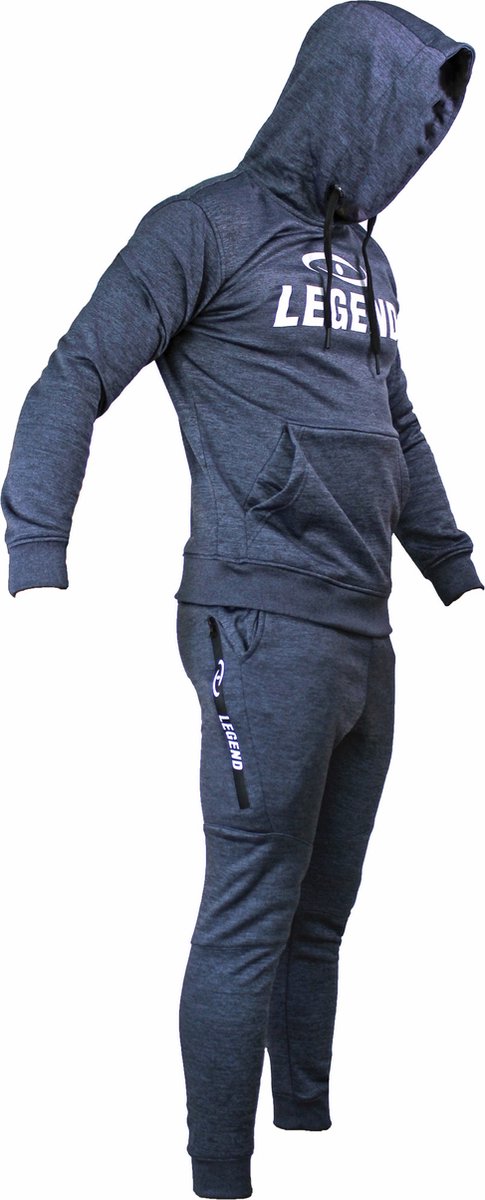 Joggingpak dames/heren met hoodie navy blauw  XXS