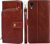 Ritstas PU + TPU Horizontale Flip Leather Case met Houder & Kaartsleuf & Portemonnee & Lanyard Voor iPhone XR (Bruin)