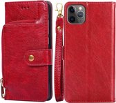 Ritstas PU + TPU Horizontale Flip Leren Case met Houder & Kaartsleuf & Portemonnee & Lanyard Voor iPhone 11 Pro Max (Rood)