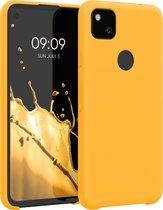 kwmobile telefoonhoesje voor Google Pixel 4a - Hoesje met siliconen coating - Smartphone case in goud-oranje