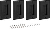kwmobile kabeldoorvoer - Set van 4 - Afdekking met borstels voor wandstopcontact - Wegwerking van kabels - Voor Amerikaanse stopcontacten - Zwart